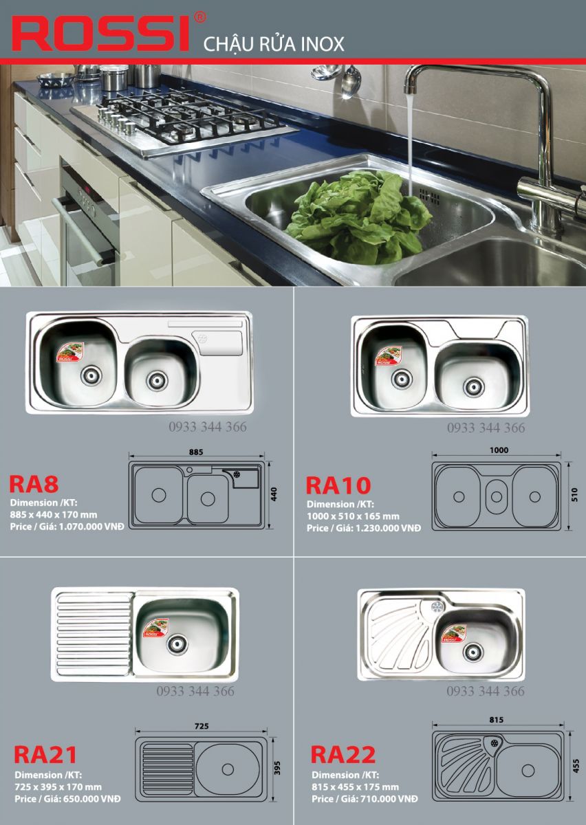 Chau rua chen bat inox gia re