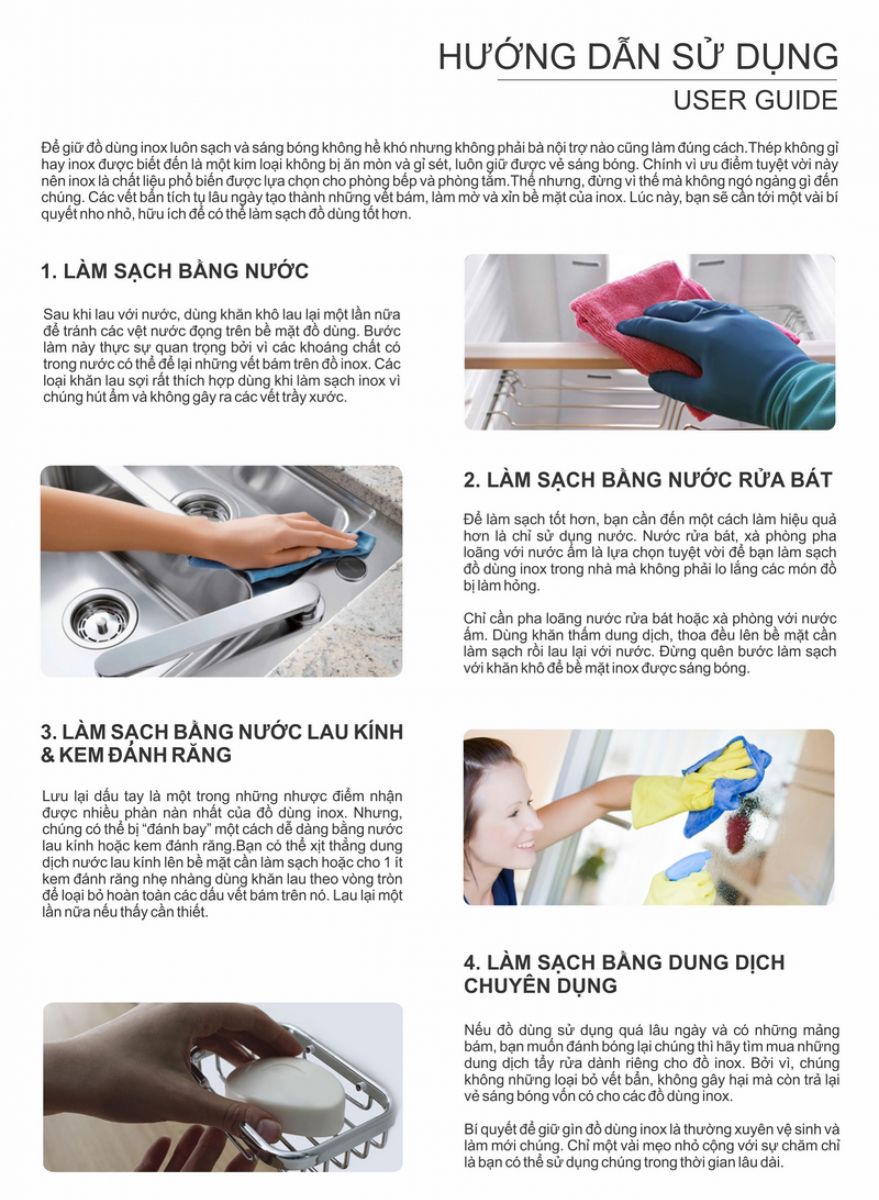 Huong dan ve sinh lau chui do inox