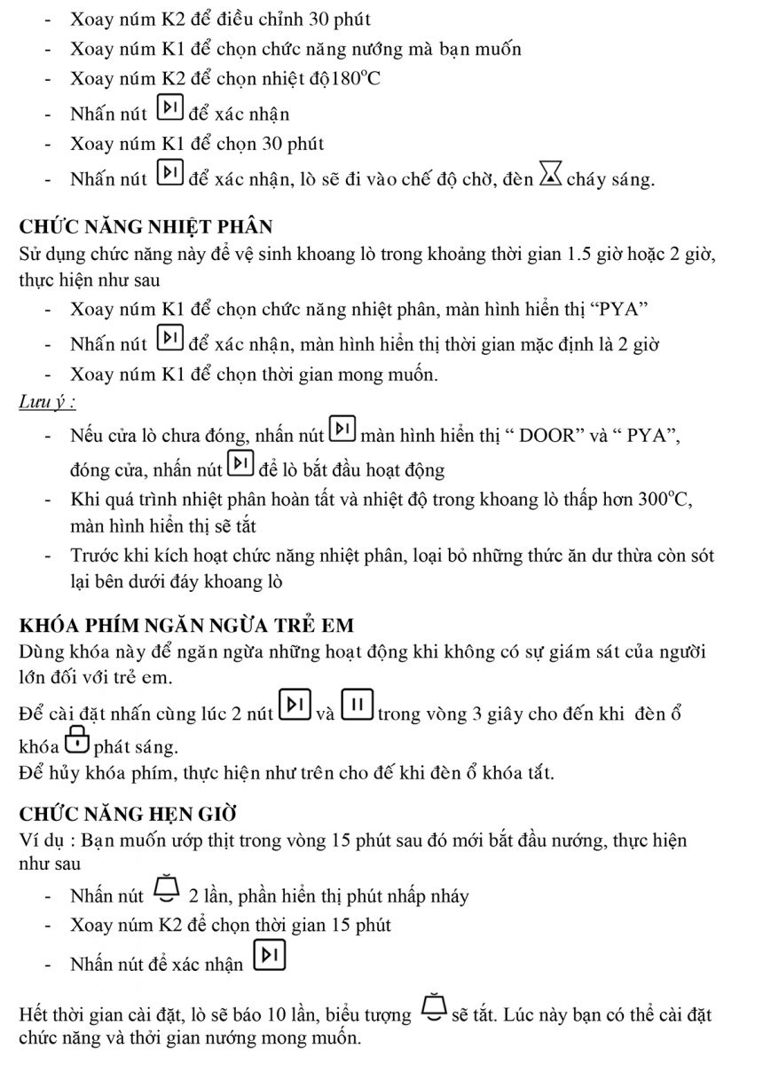 Huong dan su dung lo nuong dien Malloca MOV 65DE