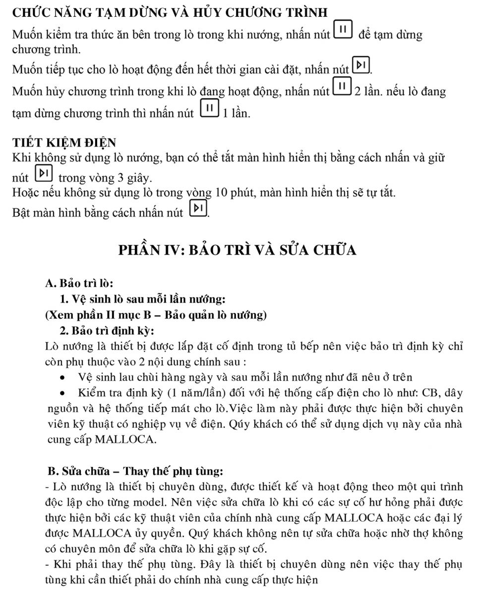 Huong dan su dung lo nuong dien Malloca MOV 65DE