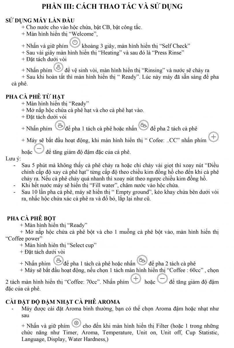 Huong dan su dung may pha ca phe MCF35-IX03