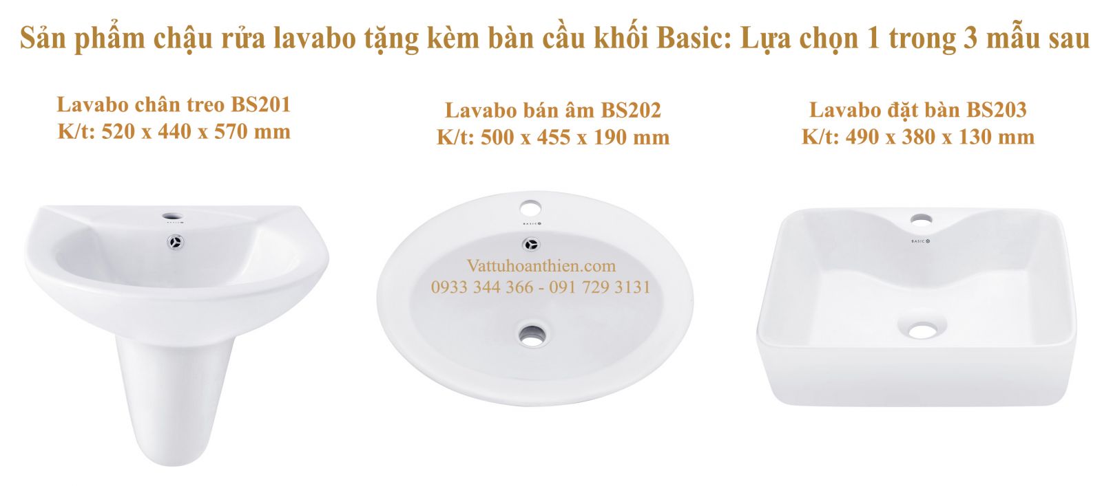Chau rua lavabo Basic tang khuyen mai