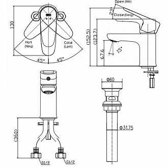 voi-lavabo-inax-nong-lanh-lfv-1112s