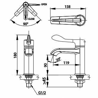 voi-lavabo-lanh-tay-gat-cotto-ct1302