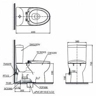 bon-cau-2-khoi-toto-cs325drt10-nap-em-tc395vs
